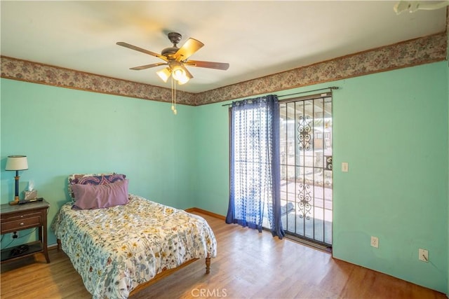 5772 Arrowhead Lake Rd, Hesperia, CA 92345 - bedroom featuring wood finished floors and a ceiling fan