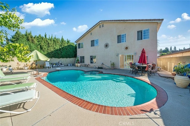 1740 Rada Rd, Hacienda Heights, CA 91745 - view of pool with a patio area, a fenced backyard, and an in-ground hot tub