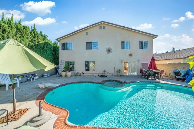 1740 Rada Rd, Hacienda Heights, CA 91745 - view of pool featuring a patio, a pool with connected hot tub, and outdoor dining area