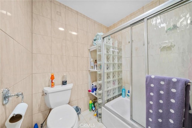 1740 Rada Rd, Hacienda Heights, CA 91745 - full bath with tile walls and enclosed tub / shower combo