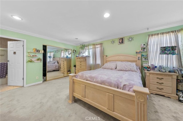 1740 Rada Rd, Hacienda Heights, CA 91745 - bedroom with ornamental molding and light colored carpet