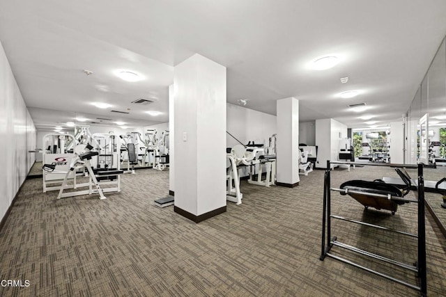 800 W 1st St Unit 1701, Los Angeles, CA 90012 - exercise room with carpet flooring and baseboards