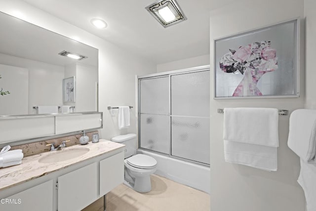 800 W 1st St Unit 1701, Los Angeles, CA 90012 - bathroom with vanity, bath / shower combo with glass door, and recessed lighting