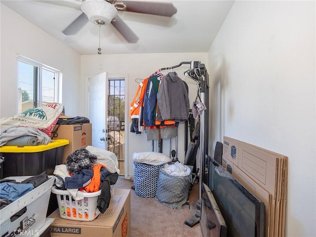 13114 S Main St, Los Angeles, CA 90061 - storage room featuring ceiling fan