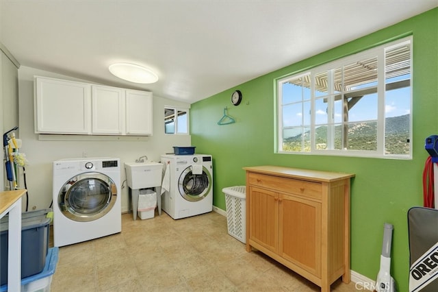 45337 Valley Oak Dr, Ahwahnee, CA 93601 - washroom with washing machine and dryer and cabinet space