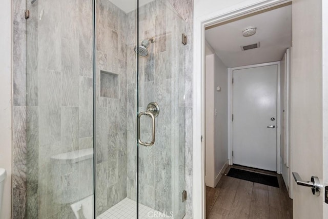 3314 Benton Ave, La Verne, CA 91750 - bathroom with wood finished floors and a shower stall