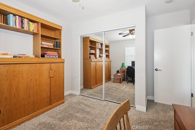 3314 Benton Ave, La Verne, CA 91750 - carpeted home office with ceiling fan and baseboards