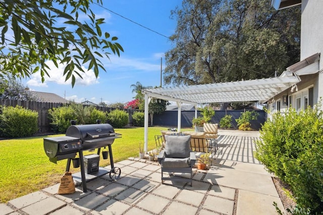 3314 Benton Ave, La Verne, CA 91750 - fenced backyard featuring a pergola, a patio, and a grill