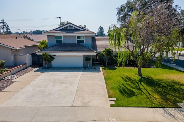 3314 Benton Ave, La Verne, CA 91750 - traditional-style home with concrete driveway, stucco siding, a front lawn, and a tile roof