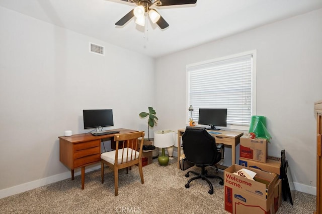 3314 Benton Ave, La Verne, CA 91750 - office with a ceiling fan and carpet