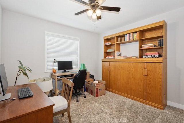 3314 Benton Ave, La Verne, CA 91750 - home office featuring a ceiling fan and carpet floors