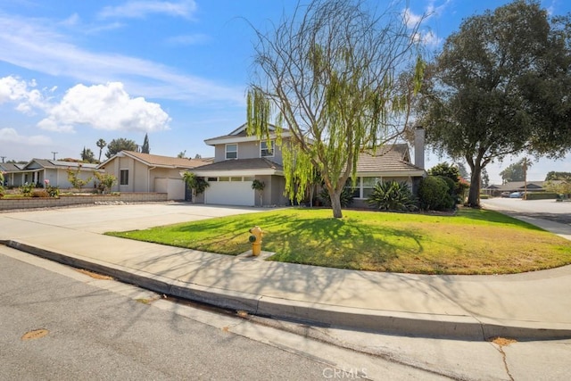 3314 Benton Ave, La Verne, CA 91750 - traditional-style house with driveway, a front lawn, a chimney, and stucco siding