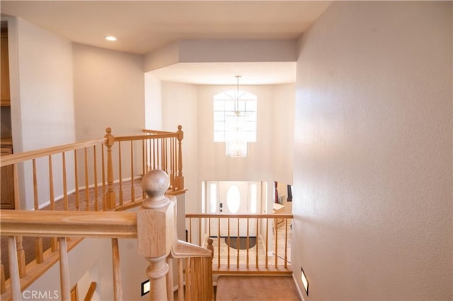 26511 Mainsail Ln, Helendale, CA 92342 - stairs with a chandelier and recessed lighting