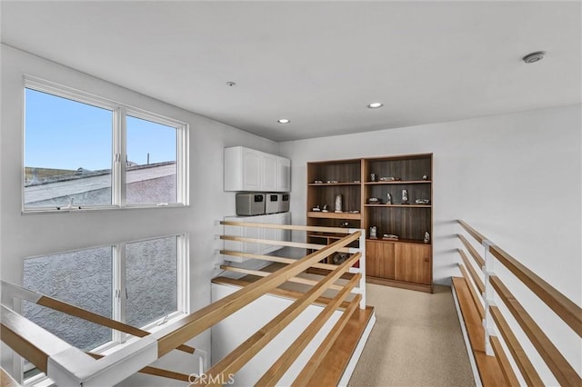 16745 Bayview Dr Unit B, Sunset Beach, CA 90742 - stairway featuring recessed lighting