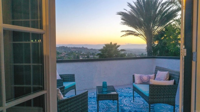 1682 Saddlehorn Dr, San Marcos, CA 92069 - view of balcony at dusk
