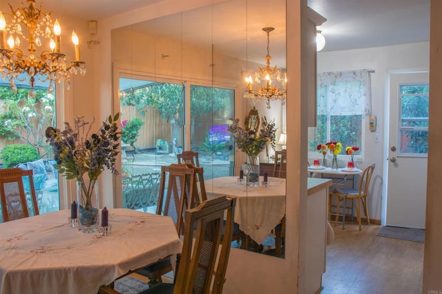1682 Saddlehorn Dr, San Marcos, CA 92069 - dining room with a chandelier and wood finished floors