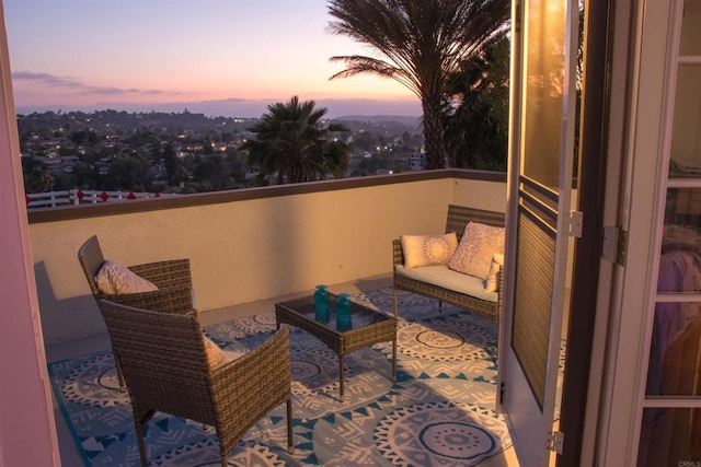 1682 Saddlehorn Dr, San Marcos, CA 92069 - view of balcony at dusk