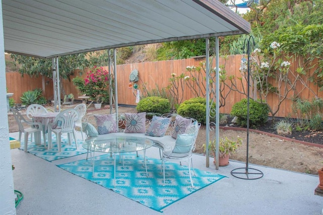 1682 Saddlehorn Dr, San Marcos, CA 92069 - fenced backyard with outdoor dining space and a patio area