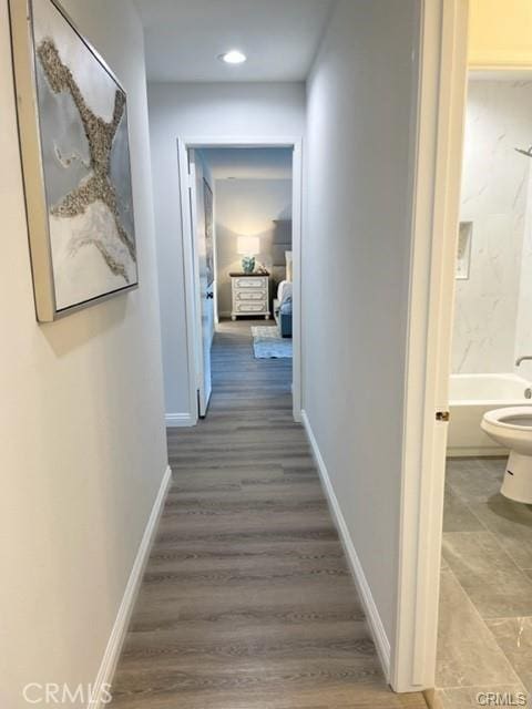 16413 Abascal Dr, Hacienda Heights, CA 91745 - hallway with recessed lighting and wood finished floors