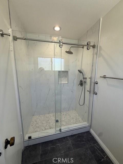 16413 Abascal Dr, Hacienda Heights, CA 91745 - bathroom with a marble finish shower and recessed lighting