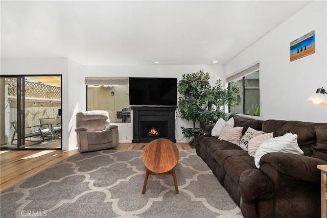 27074 Hidaway Ave Unit 3, Canyon Country, CA 91351 - living area with wood finished floors and a warm lit fireplace