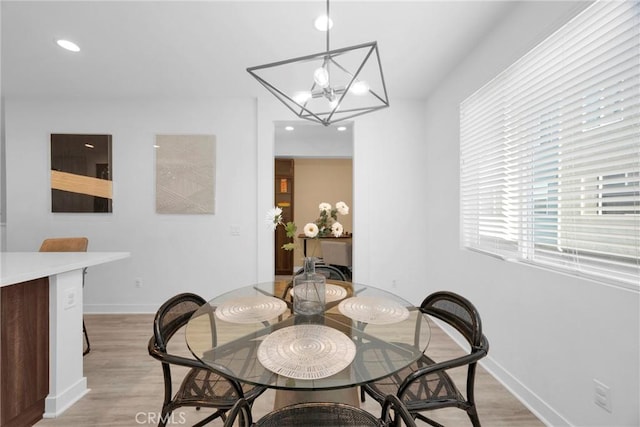 9958 Artesia Blvd Unit 1003, Bellflower, CA 90706 - dining room featuring a chandelier, light wood finished floors, and recessed lighting