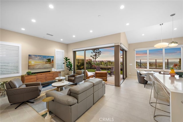 103 Winnett, Irvine, CA 92602 - living room featuring recessed lighting and light tile patterned floors