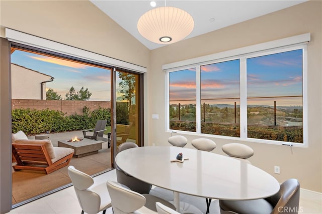 103 Winnett, Irvine, CA 92602 - tiled dining area with lofted ceiling