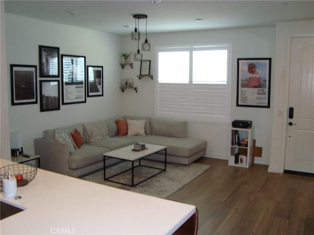 435 N Beechwood Ave, Rialto, CA 92376 - living area with wood finished floors and baseboards