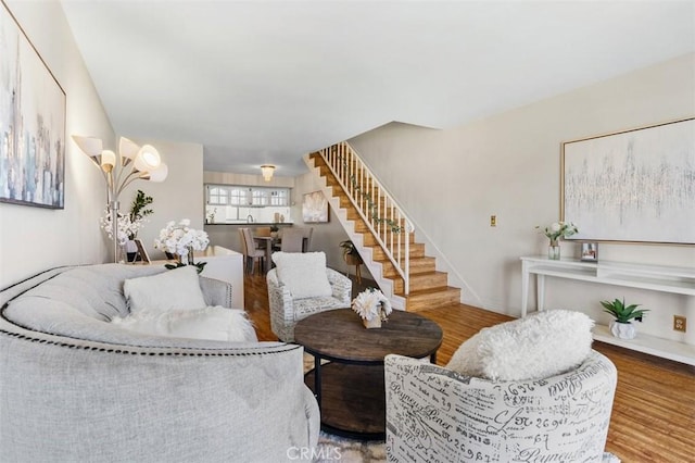13725 Los Angeles St Unit H, Baldwin Park, CA 91706 - living room with stairs and wood finished floors