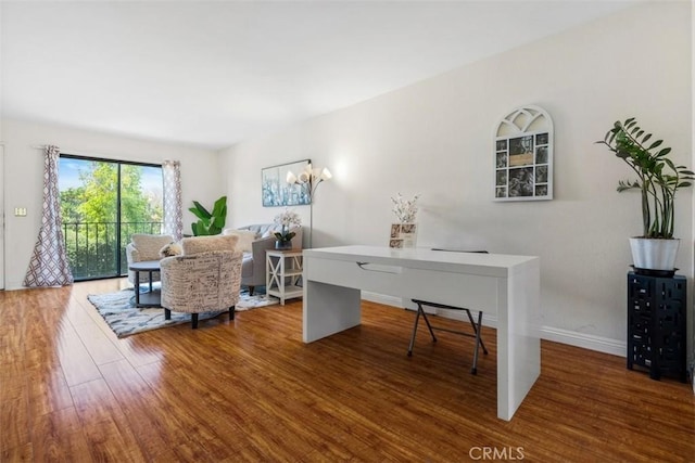13725 Los Angeles St Unit H, Baldwin Park, CA 91706 - living area featuring wood finished floors and an office area