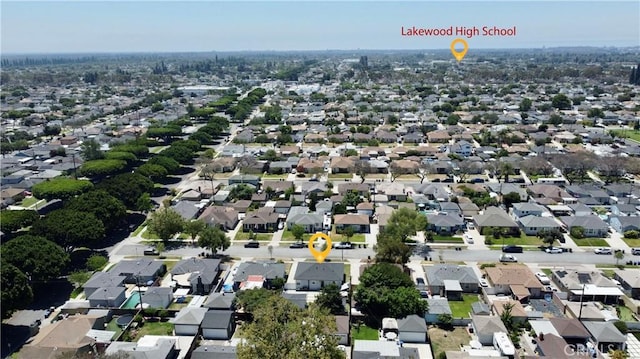 5855 Daneland St, Lakewood, CA 90713 - aerial overview of property's location with nearby suburban area