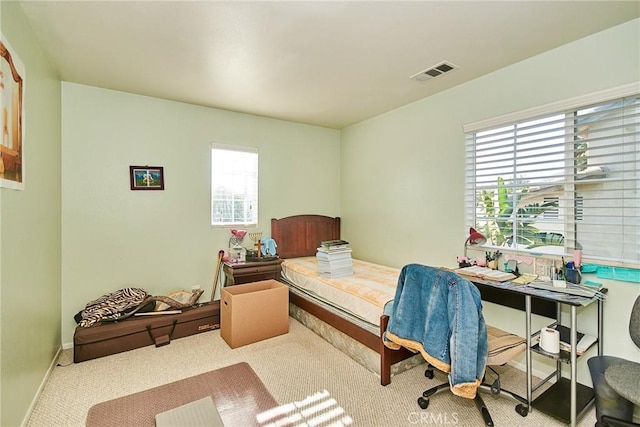 12672 Bellflower Ln, Moreno Valley, CA 92555 - bedroom featuring multiple windows, carpet, and an office area