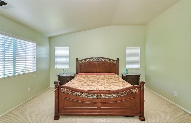 12672 Bellflower Ln, Moreno Valley, CA 92555 - bedroom featuring light carpet and lofted ceiling