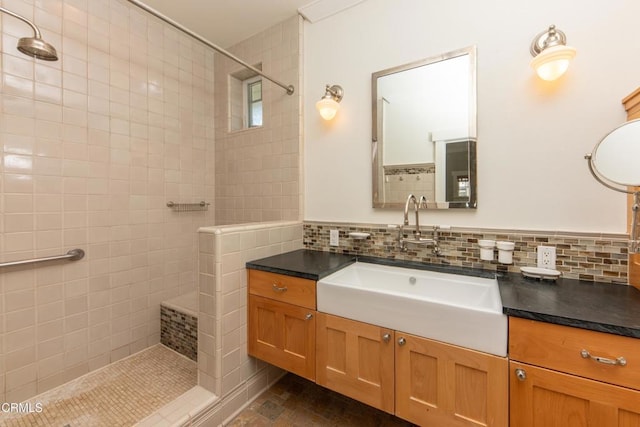 5512 Ranchito Ave, Sherman Oaks, CA 91401 - full bath featuring walk in shower, vanity, and backsplash