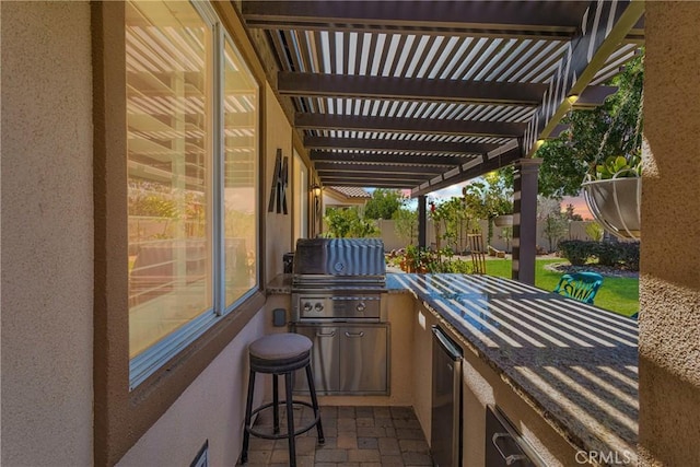 10844 Aster Ln, Apple Valley, CA 92308 - view of patio with area for grilling and a pergola