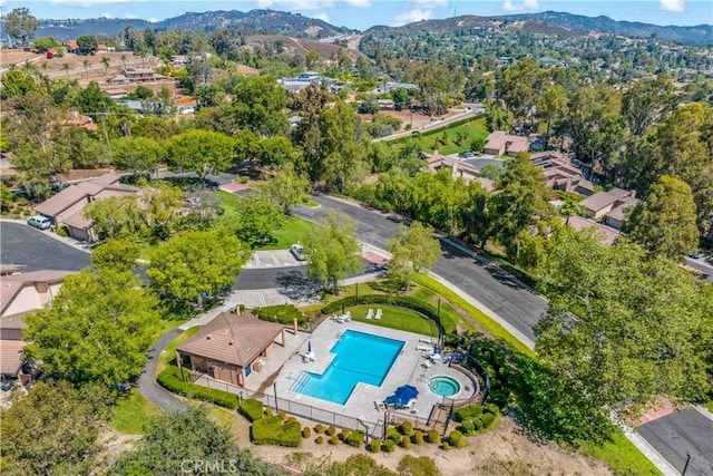 1828 Wintergreen, Escondido, CA 92026 - aerial view of a pool area and a mountainous background