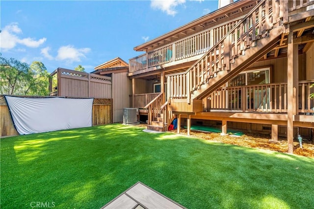 1828 Wintergreen, Escondido, CA 92026 - view of green lawn featuring stairway and a deck