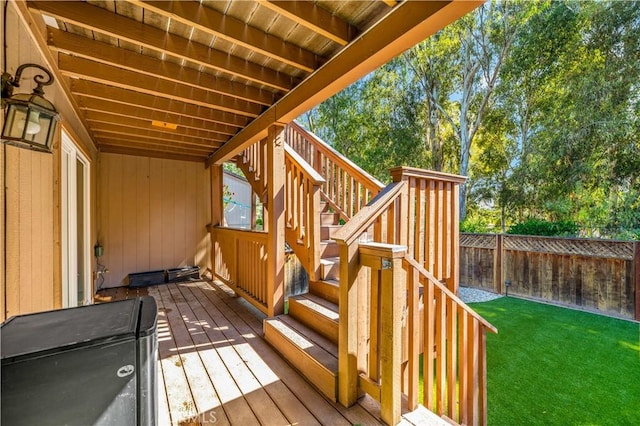 1828 Wintergreen, Escondido, CA 92026 - deck with stairs and a fenced backyard