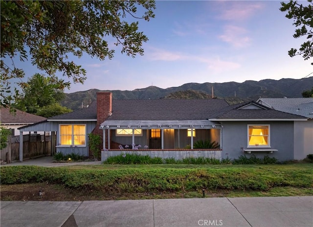 2900 Manhattan Ave, La Crescenta, CA 91214 - ranch-style home with a mountain view and a chimney
