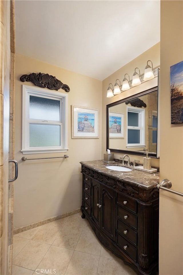 2900 Manhattan Ave, La Crescenta, CA 91214 - bathroom with vanity and tile patterned floors