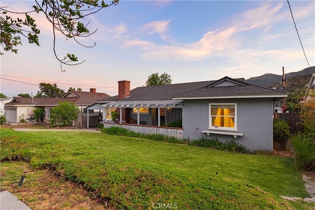 2900 Manhattan Ave, La Crescenta, CA 91214 - ranch-style home featuring stucco siding, a shingled roof, and a chimney