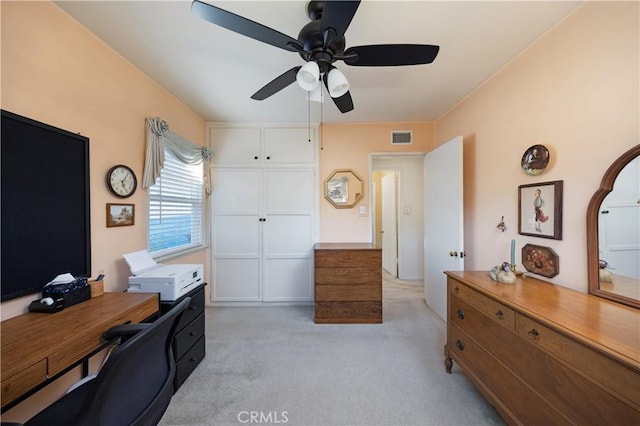 2900 Manhattan Ave, La Crescenta, CA 91214 - office area with ceiling fan and light carpet