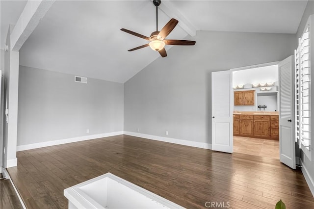 3652 San Joaquin Ave, Los Alamitos, CA 90720 - unfurnished living room with ceiling fan, hardwood / wood-style floors, and healthy amount of natural light
