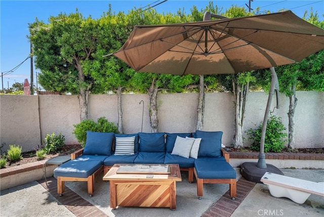 3652 San Joaquin Ave, Los Alamitos, CA 90720 - fenced backyard featuring an outdoor hangout area and a patio