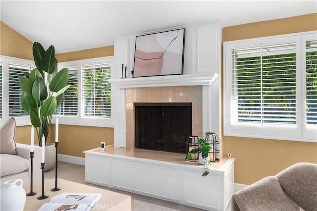 26356 Sorrell Pl, Laguna Hills, CA 92653 - living room featuring baseboards and lofted ceiling