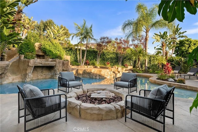 26356 Sorrell Pl, Laguna Hills, CA 92653 - view of patio / terrace featuring an outdoor living space with a fire pit and an outdoor pool
