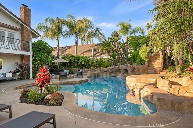 26356 Sorrell Pl, Laguna Hills, CA 92653 - outdoor pool with a patio and stairway