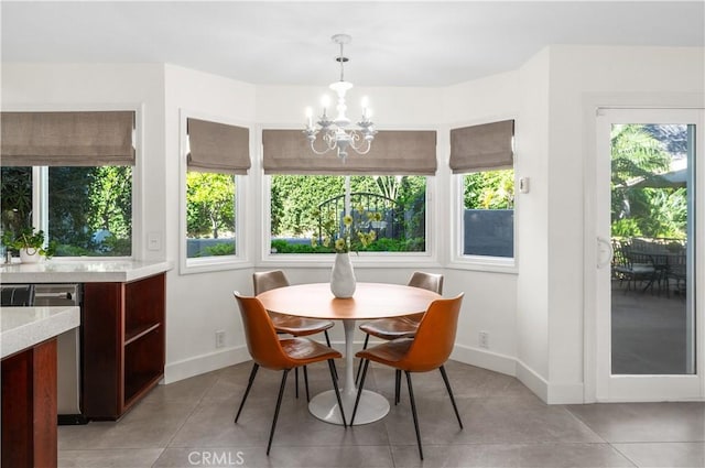 26356 Sorrell Pl, Laguna Hills, CA 92653 - dining area featuring a chandelier and light tile patterned floors