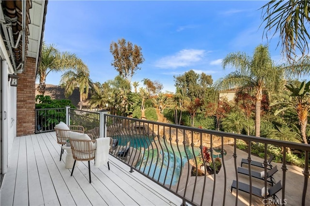 26356 Sorrell Pl, Laguna Hills, CA 92653 - wooden deck featuring an outdoor pool
